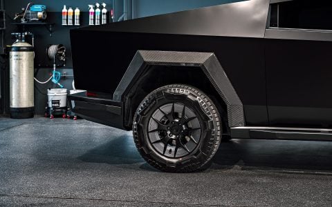 Satin Black Tesla Cybertruck on 20-Inch Satin Black UP Forged UP-RW Wheels 5 Satin Black Tesla Cybertruck on 20-Inch Satin Black UP Forged UP-RW Wheels