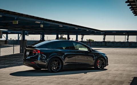 Stealth Grey Tesla Model X with 22-Inch UP Forged UP-05 in Satin Black
