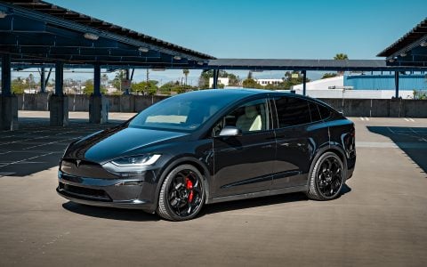 Stealth Grey Tesla Model X with 22-Inch UP Forged UP-05 in Satin Black