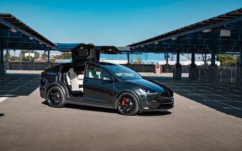Stealth Grey Tesla Model X with 22-Inch UP Forged UP-05 in Satin Black