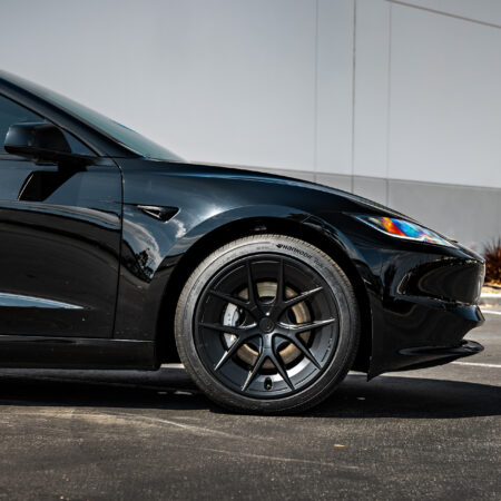 Black Tesla Model 3 Long Range Highland on 19-Inch UP-RW FF Wheels