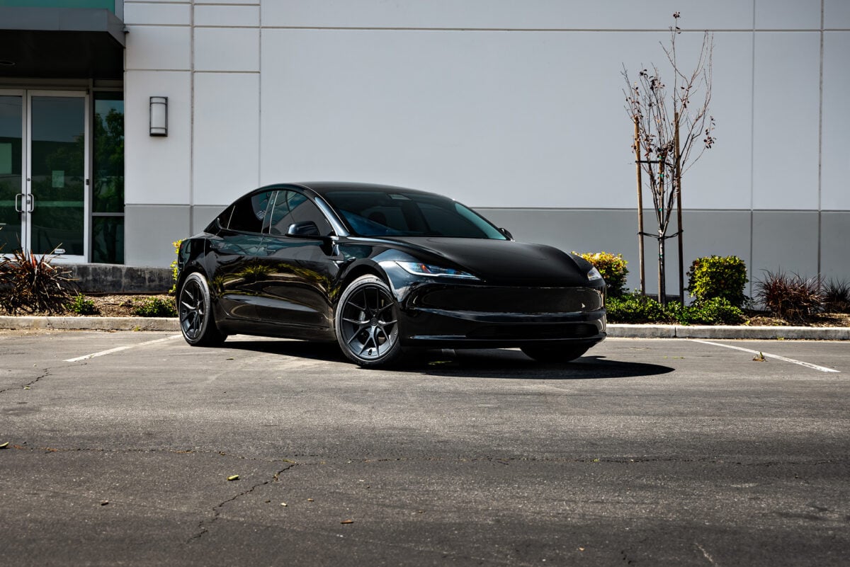 Black Tesla Model 3 Long Range Highland on 19-Inch UP-RW FF Wheels