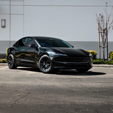 Black Tesla Model 3 Long Range Highland on 19-Inch UP-RW FF Wheels