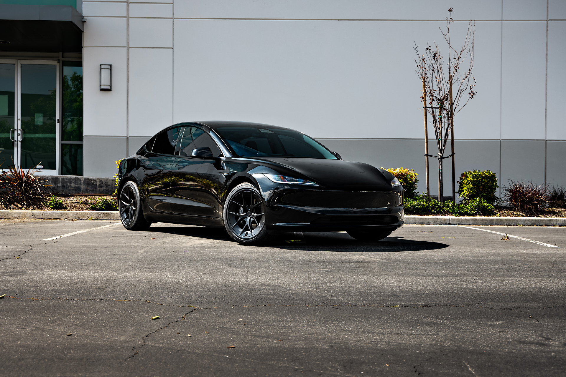 Black Tesla Model 3 Long Range Highland on 19-Inch UP-RW FF Wheels