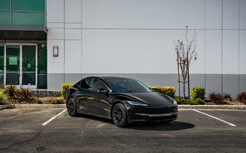 Black Tesla Model 3 Long Range Highland on 19-Inch UP-RW FF Wheels