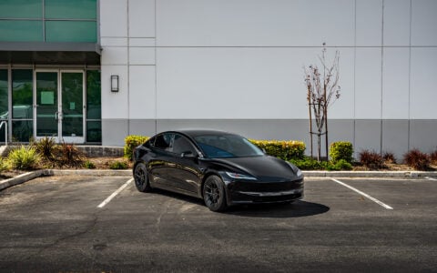 Black Tesla Model 3 Long Range Highland on 19-Inch UP-RW FF Wheels