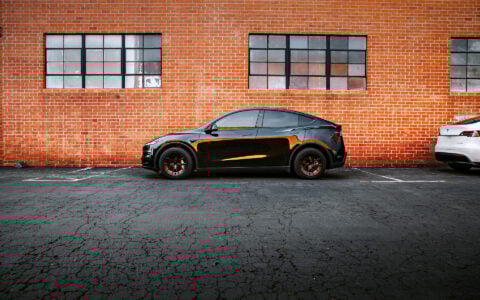 Diamond Black Tesla Model Y Juniper Long Range on 19-Inch UP-RW FF Wheels