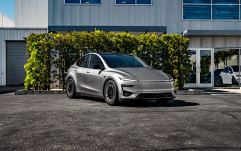 Stealth XPEL PPF Quicksilver Tesla Model Y Juniper Performance on 19-Inch UP Forged UP-RW Wheels