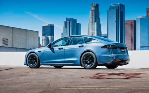 Frost Blue Metallic Tesla Model S Long Range on 19-Inch UP-RW FF Wheels