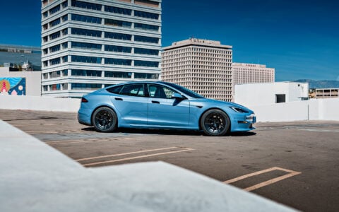 Frost Blue Metallic Tesla Model S Long Range on 19-Inch UP-RW FF Wheels