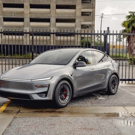 Quicksilver Tesla Model Y Juniper Performance on 18-Inch UP Forged UP-RW Wheels