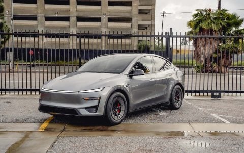 Quicksilver Tesla Model Y ﻿Juniper Performance on 18-Inch UP Forged UP-RW Wheels 4
