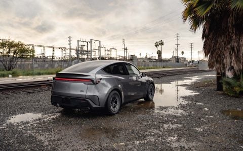 Quicksilver Tesla Model Y ﻿Juniper Performance on 18-Inch UP Forged UP-RW Wheels Image 5