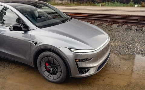 Quicksilver Tesla Model Y ﻿Juniper Performance on 18-Inch UP Forged UP-RW Wheels Image 6