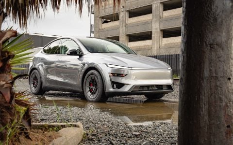 Quicksilver Tesla Model Y ﻿Juniper Performance on 18-Inch UP Forged UP-RW Wheels Image 7