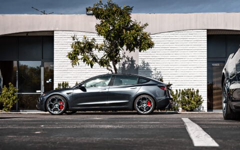 Stealth Grey Tesla Model 3 Performance Highland on 20-Inch UP Forged UP-05 Wheels 3 Quicksilver Tesla Model 3 Performance Highland on 20-Inch UP Forged UP-05 Wheels