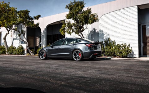 Stealth Grey Tesla Model 3 Performance Highland on 20-Inch UP Forged UP-05 Wheels 7 Quicksilver Tesla Model 3 Performance Highland on 20-Inch UP Forged UP-05 Wheels
