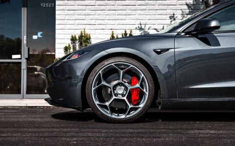 Stealth Grey Tesla Model 3 Performance Highland on 20-Inch UP Forged UP-05 Wheels 9 Quicksilver Tesla Model 3 Performance Highland on 20-Inch UP Forged UP-05 Wheels