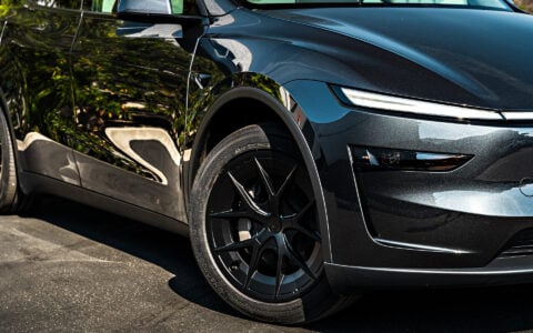 Stealth Grey Tesla Model Y on 19-Inch UP-RW FF Wheels