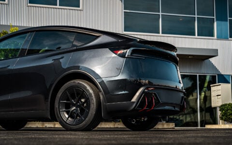 Stealth Grey Tesla Model Y on 19-Inch UP-RW FF WheelsStealth Grey Tesla Model Y on 19-Inch UP-RW FF Wheels