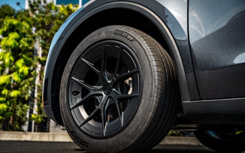 Stealth Grey Tesla Model Y on 19-Inch UP-RW FF Wheels