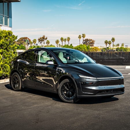 Stealth Grey Tesla Model Y on 19-Inch UP-RW FF Wheels