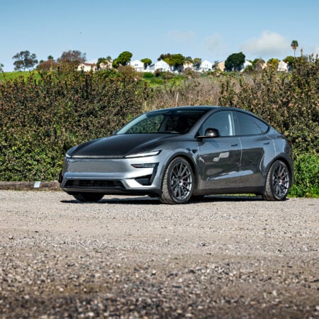 Quicksilver Tesla Model Y Juniper Performance on 20-Inch UP Forged UP-03 Wheels