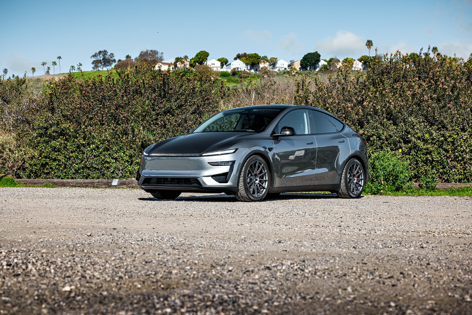 Quicksilver Tesla Model Y Juniper Performance on 20-Inch UP Forged UP-03 Wheels