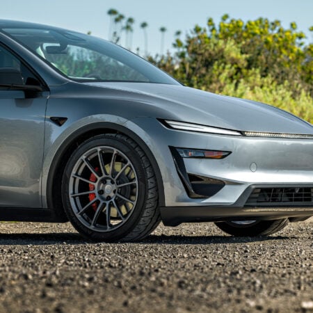 Quicksilver Tesla Model Y Juniper Performance on 20-Inch UP Forged UP-03 Wheels