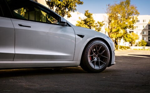Pearl White Tesla Model 3 on 19-Inch UP-RW FF Wheels