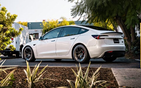 Pearl White Tesla Model 3 on 19-Inch UP-RW FF Wheels