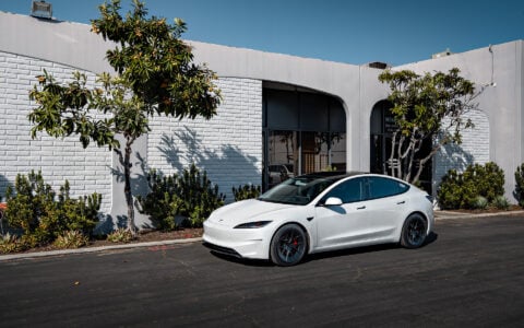Pearl White Tesla Model 3 on 19-Inch UP-RW FF Wheels