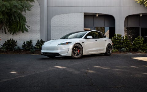 Pearl White Tesla Model 3 on 19-Inch UP-RW FF Wheels