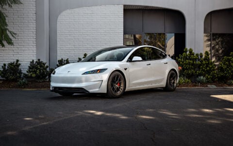 Pearl White Tesla Model 3 on 19-Inch UP-RW FF Wheels