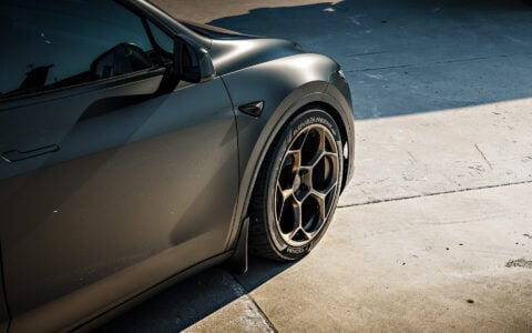 Stealth PPF Diamond Black Tesla Model Y Juniper Performance on 20-Inch UP Forged UP-05 Wheels