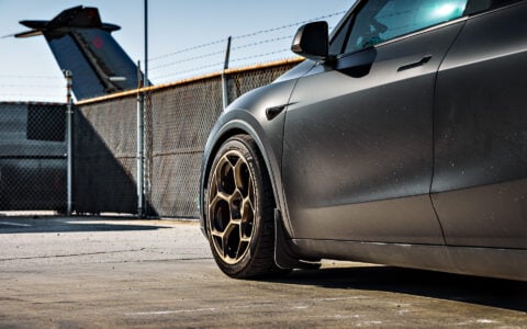 Stealth PPF Diamond Black Tesla Model Y Juniper Performance on 20-Inch UP Forged UP-05 Wheels