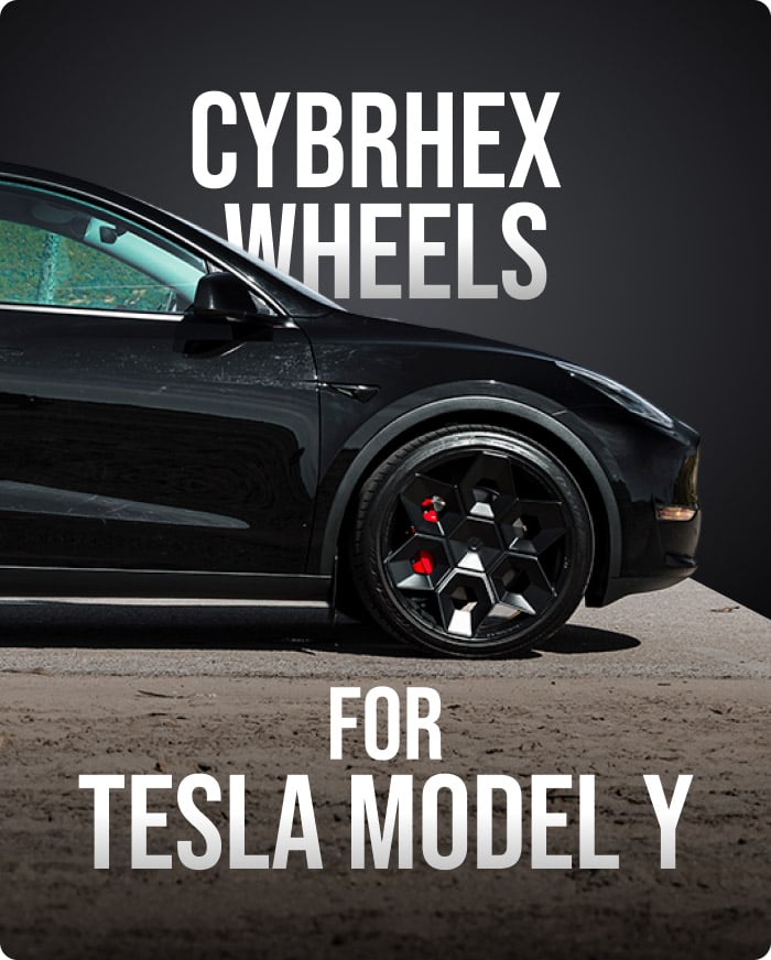 Black Tesla Model Y Performance UP CYBRHEX Wheels Image 1