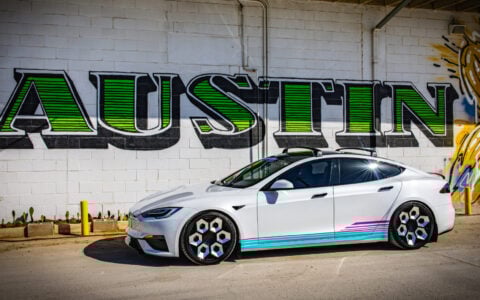 Tesla Model S Plaid UP Forged CYBRHEX Wheels Gloss Black and Machine Finish Unplugged Performance 9