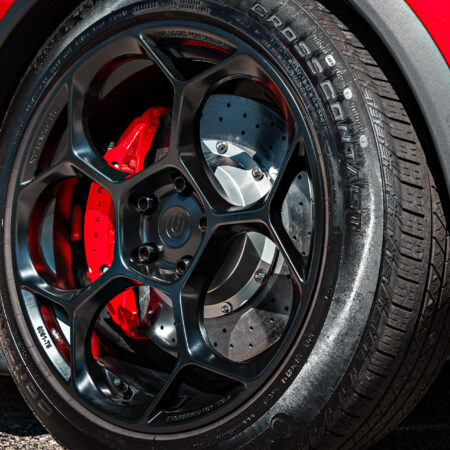 Ultra Red Tesla Model X on 20-Inch UP Forged UP-05 Wheels