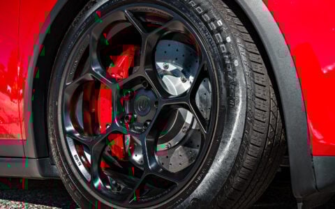 Ultra Red Tesla Model X on 20-Inch UP Forged UP-05 Wheels