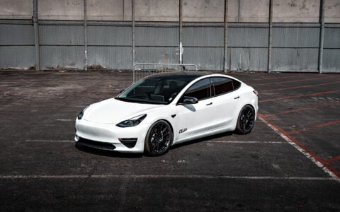 White Tesla Model 3 on 19-Inch UP Forged UP-03 Wheels