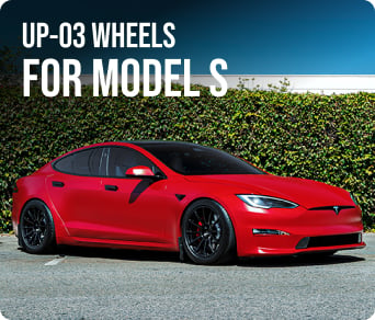 Homepage Slider Red Tesla Model S - UP-03 Forged Wheels Image 1