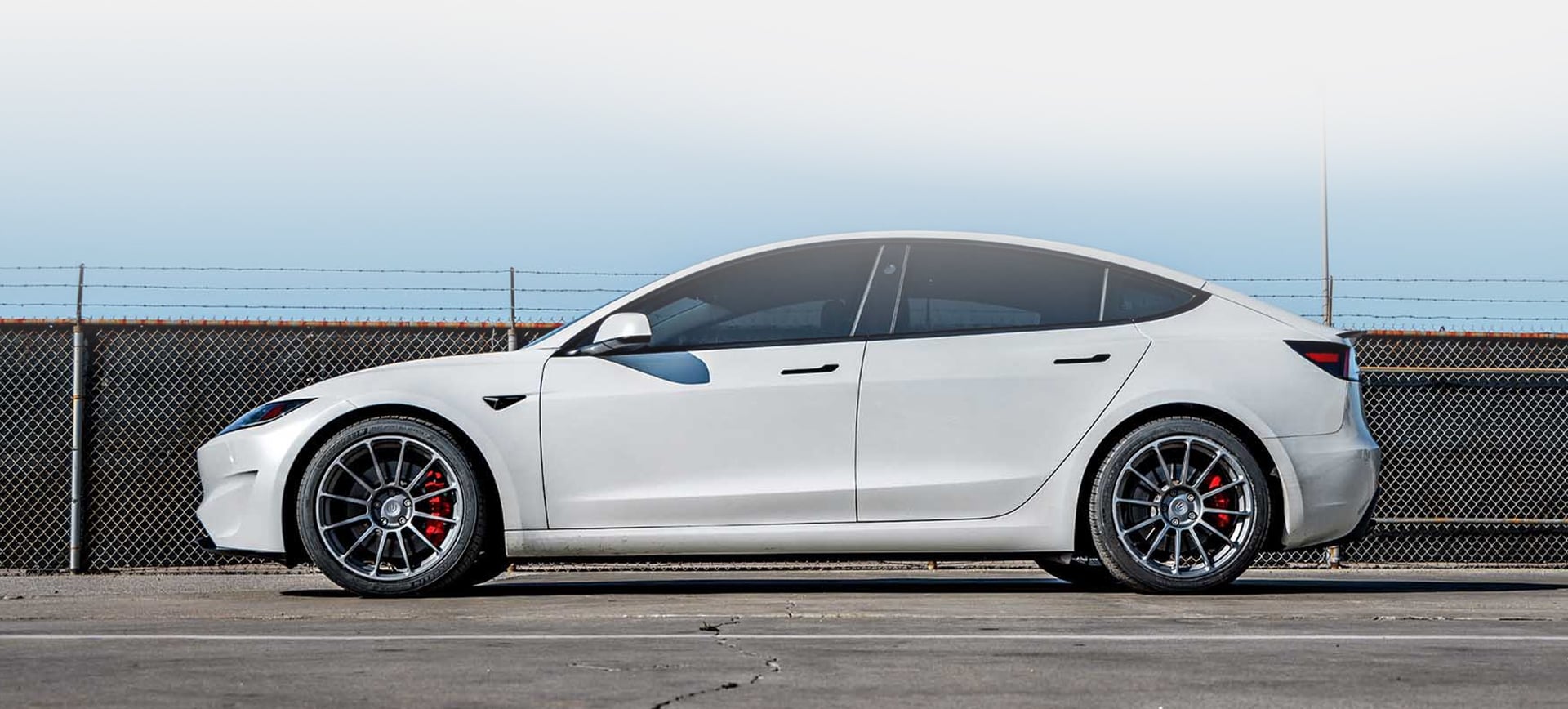Tesla with Satin Titanium UP-03 Forged Wheels - Unplugged Performance