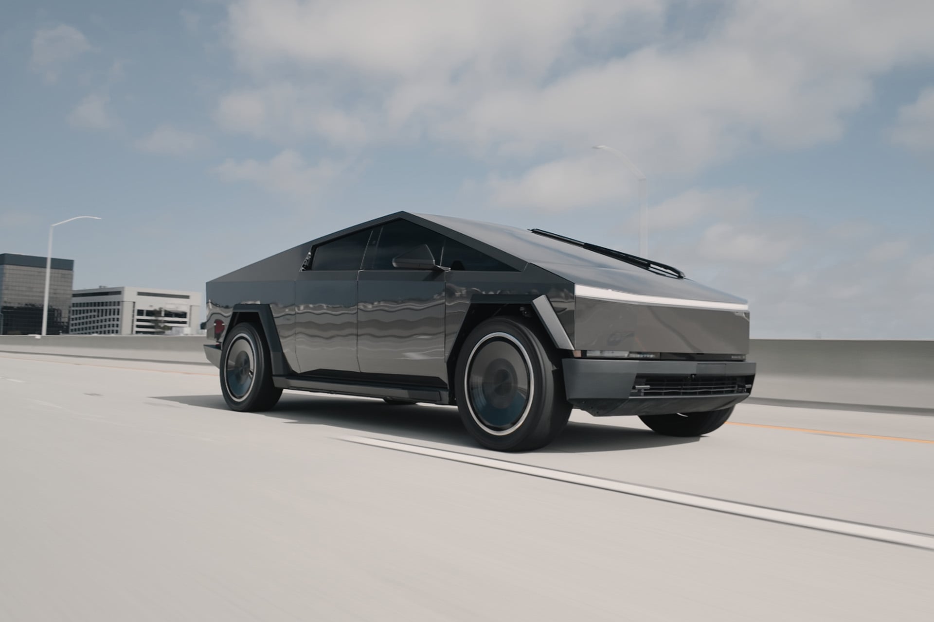 CYBRDISC Is Here: A New VIP Look for Tesla Cybertruck 11 Tesla Cybertruck UP Forged CYBRDISC 24-Inch Wheels Unplugged Performance Roller Shot