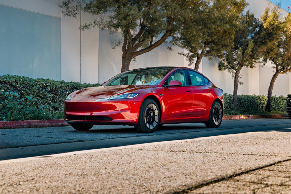 Ultra Red Tesla Model 3 Long Range on 18-Inch UP-RW Wheels