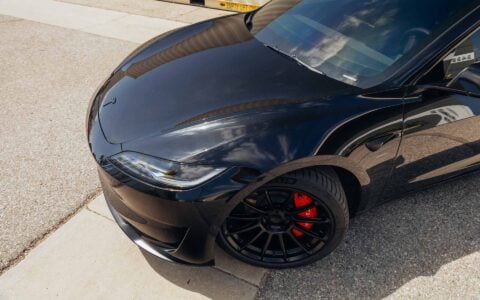 Diamond Black Tesla Model 3 on 19-Inch UP-03 Forged Wheels 10 Diamond Black Highland Tesla Model 3 19-inch UP-03 Forged Wheels Unplugged Performance 10