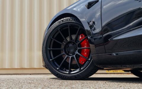 Diamond Black Tesla Model 3 on 19-Inch UP-03 Forged Wheels 12 Diamond Black Highland Tesla Model 3 19-inch UP-03 Forged Wheels Unplugged Performance 13