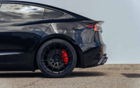 Diamond Black Tesla Model 3 on 19-Inch UP-03 Forged Wheels 6 Diamond Black Highland Tesla Model 3 19-inch UP-03 Forged Wheels Unplugged Performance 4
