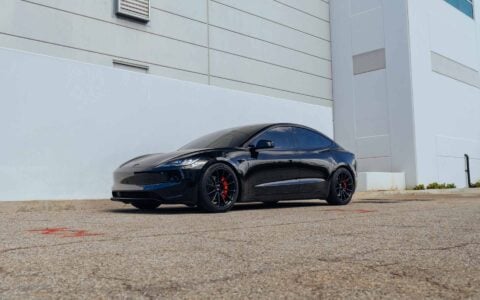 Diamond Black Tesla Model 3 on 19-Inch UP-03 Forged Wheels 7 Diamond Black Highland Tesla Model 3 19-inch UP-03 Forged Wheels Unplugged Performance 6