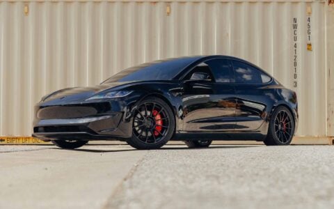 Diamond Black Tesla Model 3 on 19-Inch UP-03 Forged Wheels 8 Diamond Black Highland Tesla Model 3 19-inch UP-03 Forged Wheels Unplugged Performance 8